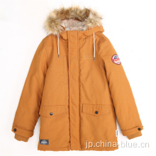 屋外冬の温かいパーカボーイズジャケット